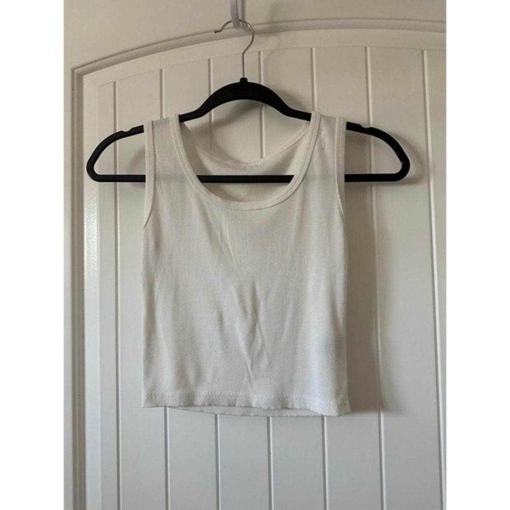 Dazy White Ribbed‎ Stretchy Tank Top Small